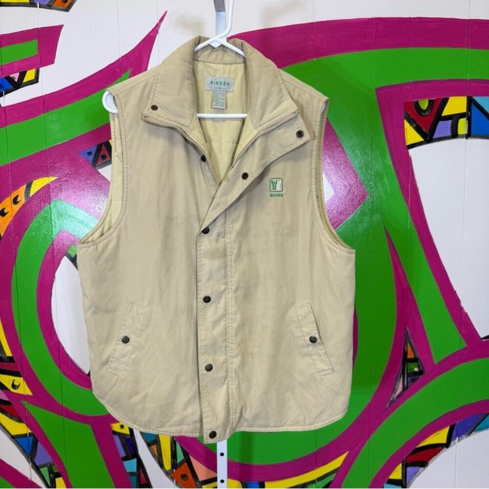 Nikken, Tan Thermo Utility Vest with Collar and Relaxed Fit. Size Medium.